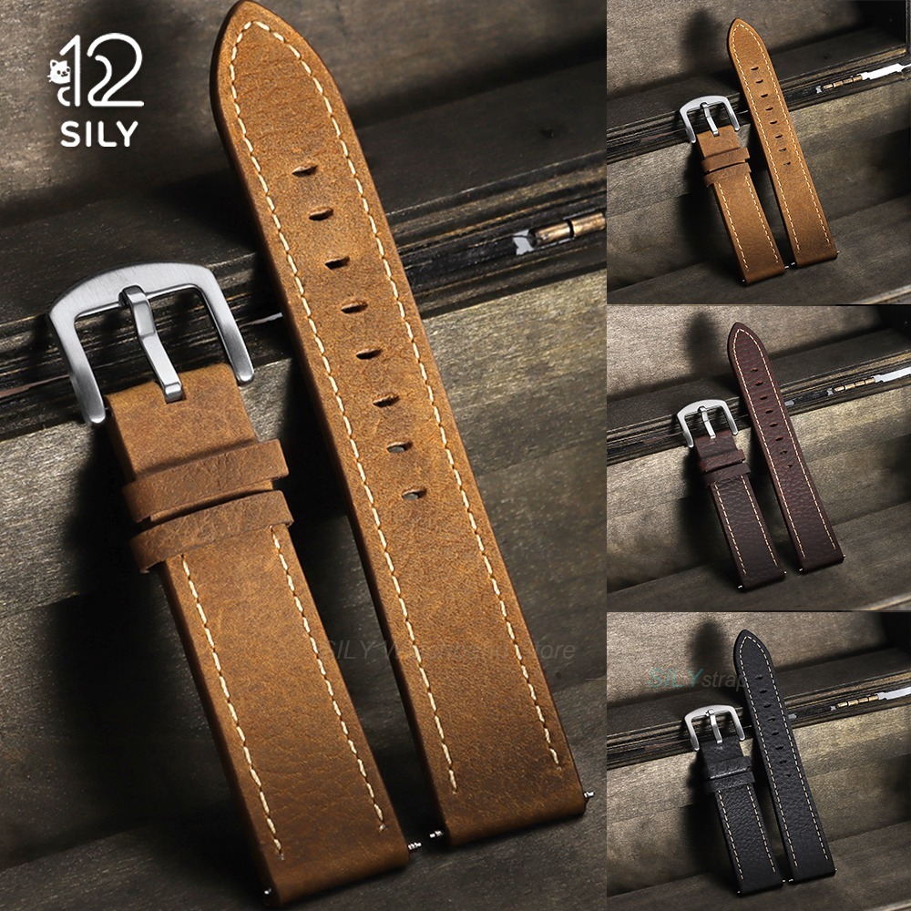 Smartwatch Vintage Watches For Women - 20/22mm 송아지 가죽 시계 스트랩 빈티지
