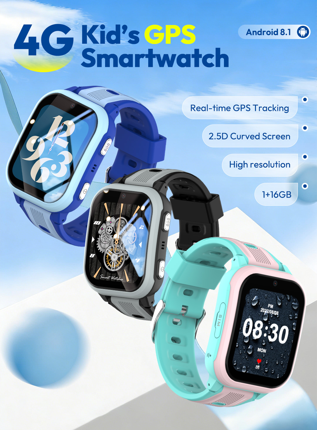 Smartwatch Watches Gift For Boys - KT41 스마트워치 - 4G폰 어린이용 시계