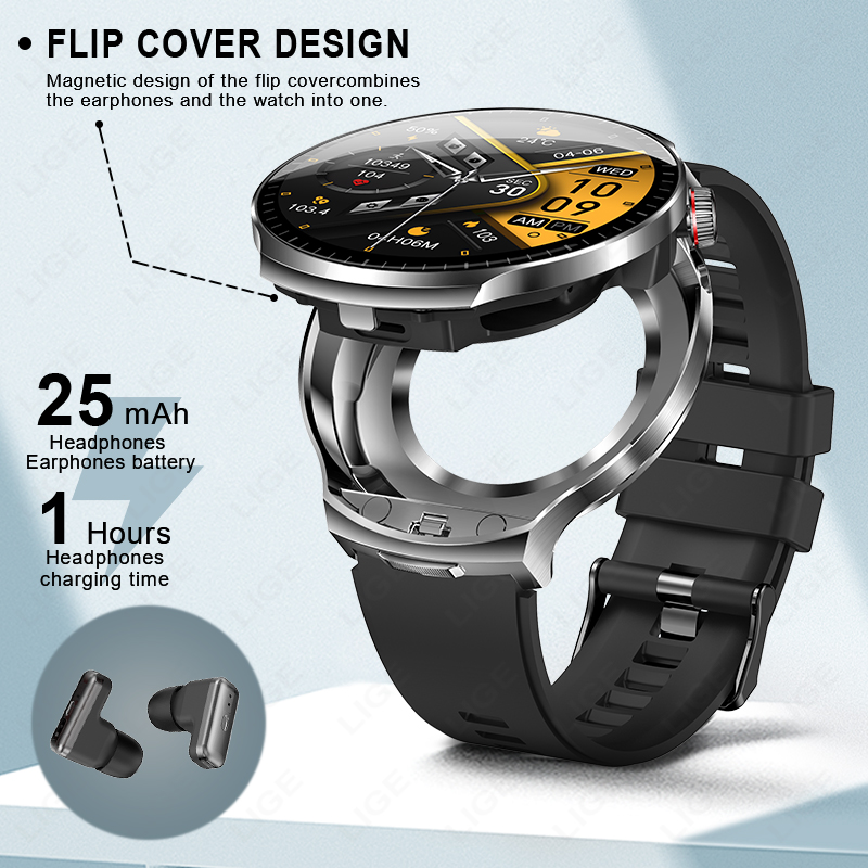 LIGE 남성용 스마트워치 BT 통화 무선 이어버드 T - Smartwatch Noise Watches 리뷰 및 가격