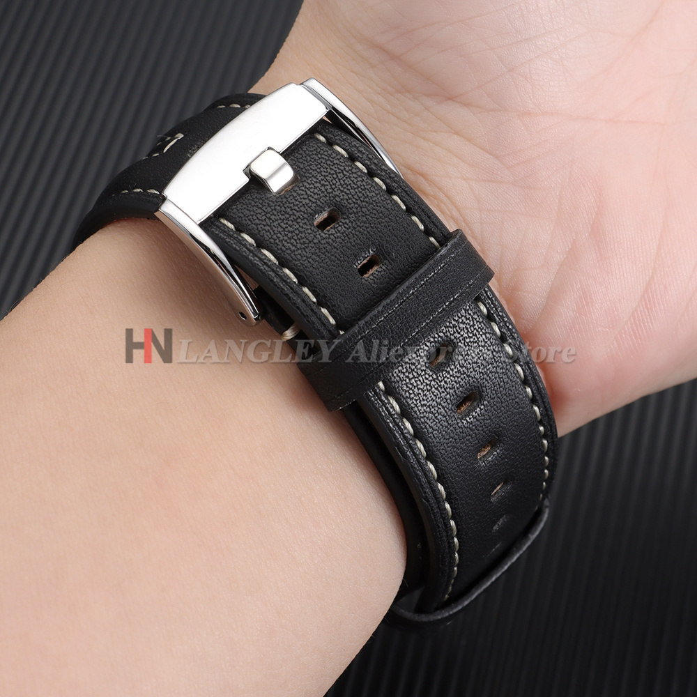 빈티지 가죽 시계줄 22mm 수제 스티칭 소가죽 스트랩 - Smartwatch Vintage Watches For Women 리뷰 및 가격