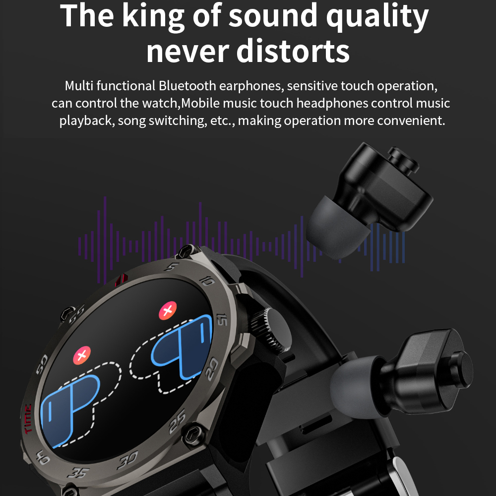 1.53인치 남성용 2 in 1 TWS 노이즈 감소 헤 - Smartwatch Noise Watches 리뷰 및 가격