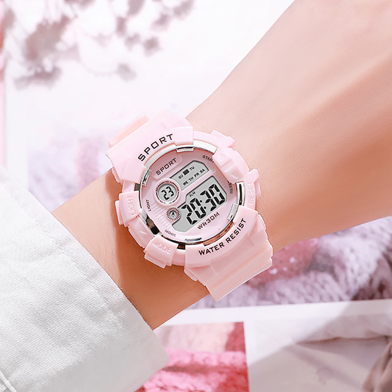패션 키즈 시계 빛나는 방수 스포츠 디지털 시계 알람  - Smartwatch Watches Girls 리뷰 및 가격
