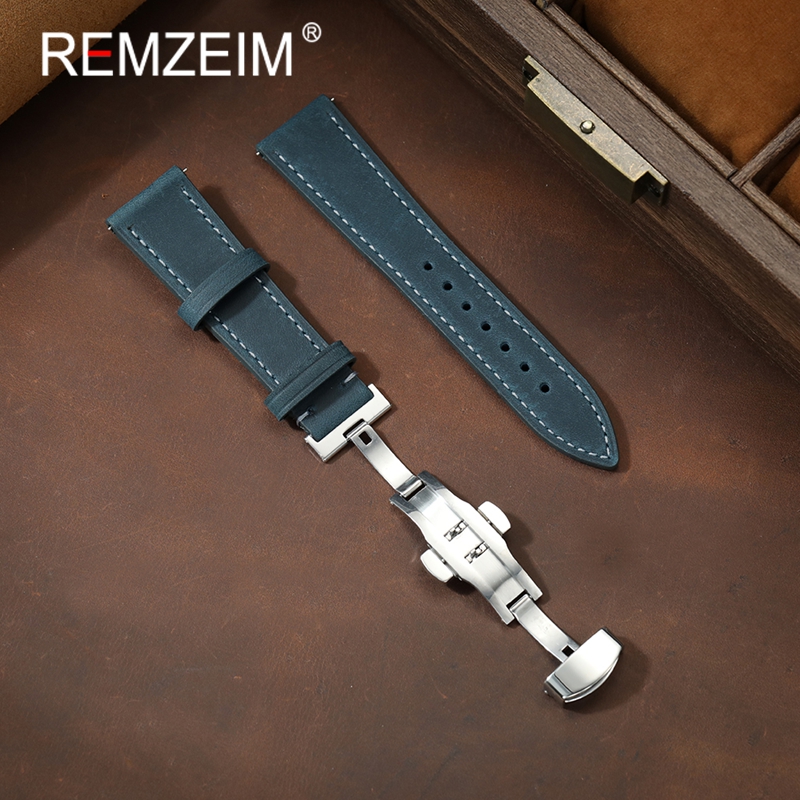 남녀 공용 크레이지 호스 가죽 시계줄 18mm 20mm - Smartwatch Vintage Watches For Women 리뷰 및 가격