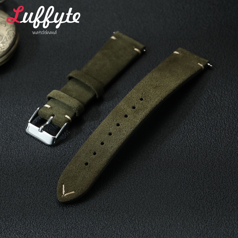 빈티지 스웨이드 가죽 시계줄 18mm 20mm 22mm - Smartwatch Vintage Watches For Women 리뷰 및 가격