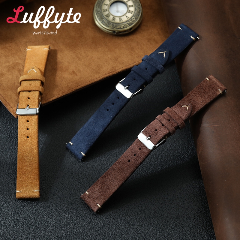 빈티지 스웨이드 가죽 시계줄 18mm 20mm 22mm - Smartwatch Vintage Watches For Women 리뷰 및 가격