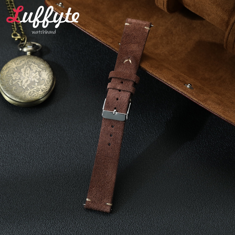 빈티지 스웨이드 가죽 시계줄 18mm 20mm 22mm - Smartwatch Vintage Watches For Women 리뷰 및 가격