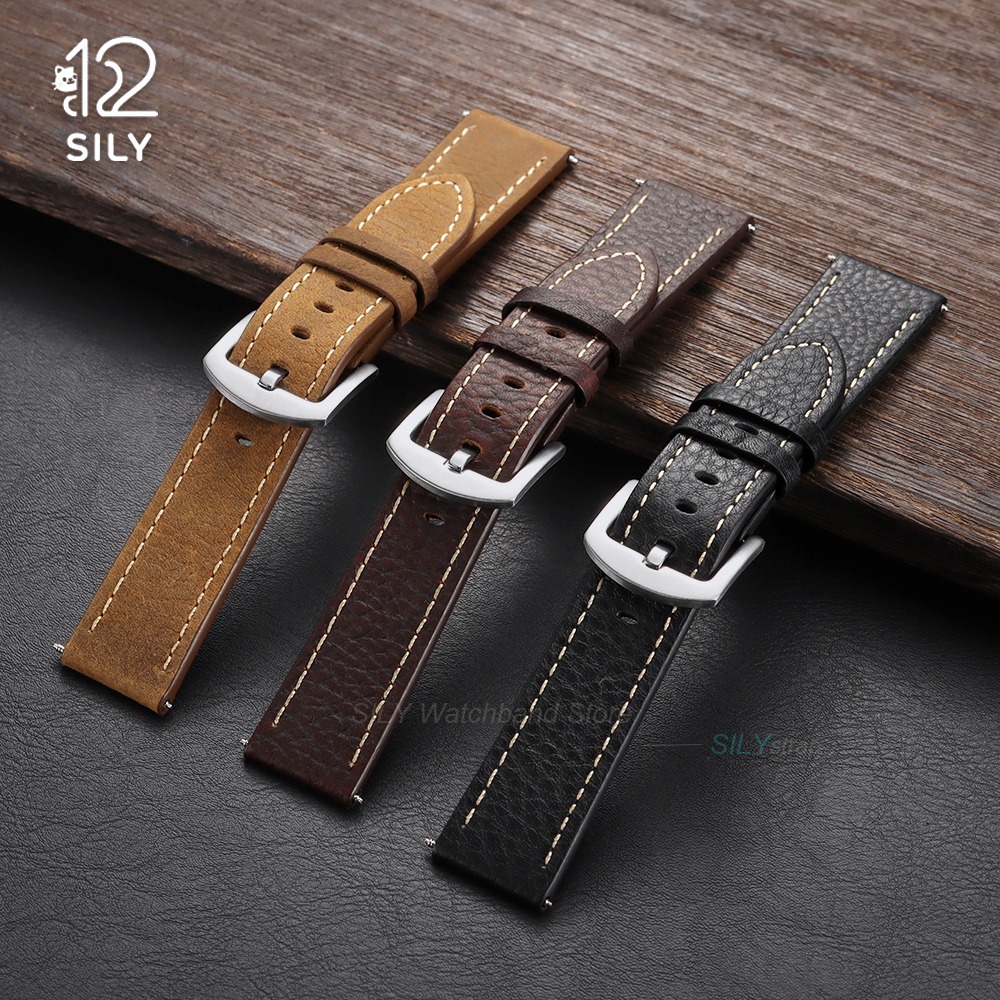 20/22mm 송아지 가죽 시계 스트랩 빈티지 비즈니스 - Smartwatch Vintage Watches For Women 리뷰 및 가격