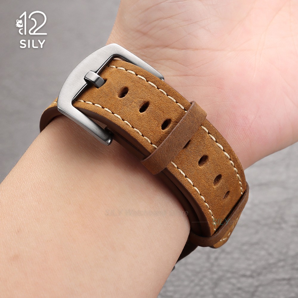 20/22mm 송아지 가죽 시계 스트랩 빈티지 비즈니스 - Smartwatch Vintage Watches For Women 리뷰 및 가격