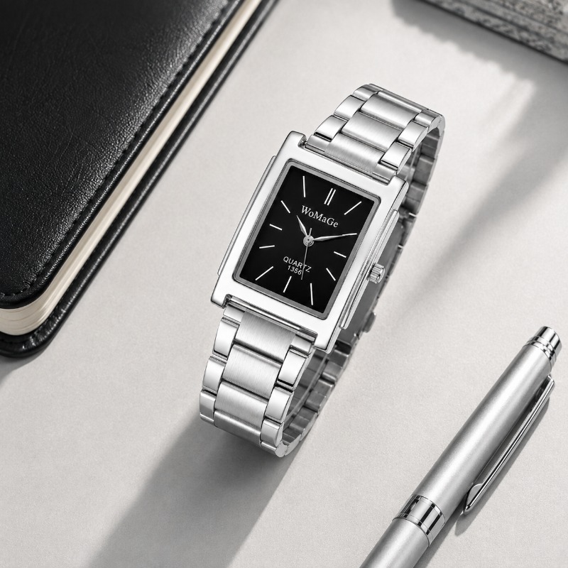 비즈니스 남성용 시계 패션 사각 다이얼 스테인리스 스틸 - Smartwatch Casual Watches For Men 리뷰 및 가격