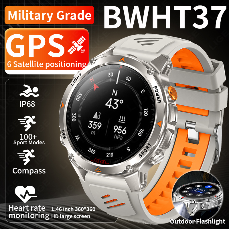 LIGE 러기드 GPS 트랙 스마트워치 남성용 LED  - Smartwatch Sports Watches For Men 리뷰 및 가격