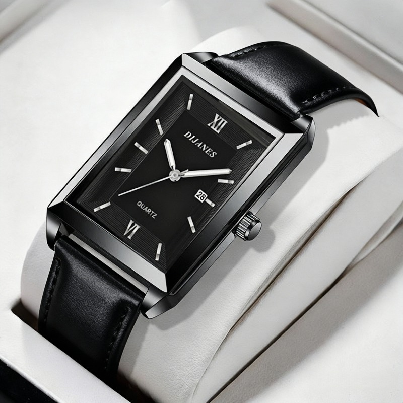 캐주얼 가죽 남성용 시계 패션 스퀘어 쿼츠 시계 남성용 - Smartwatch Casual Watches For Men 리뷰 및 가격