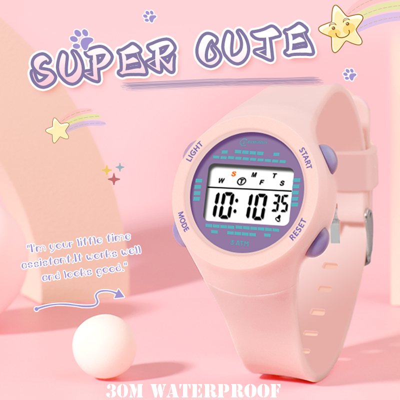 어린이 전자 시계 소녀 핑크 귀여운 중학교 소년 시계  - Smartwatch Watches Gift For Boys 리뷰 및 가격