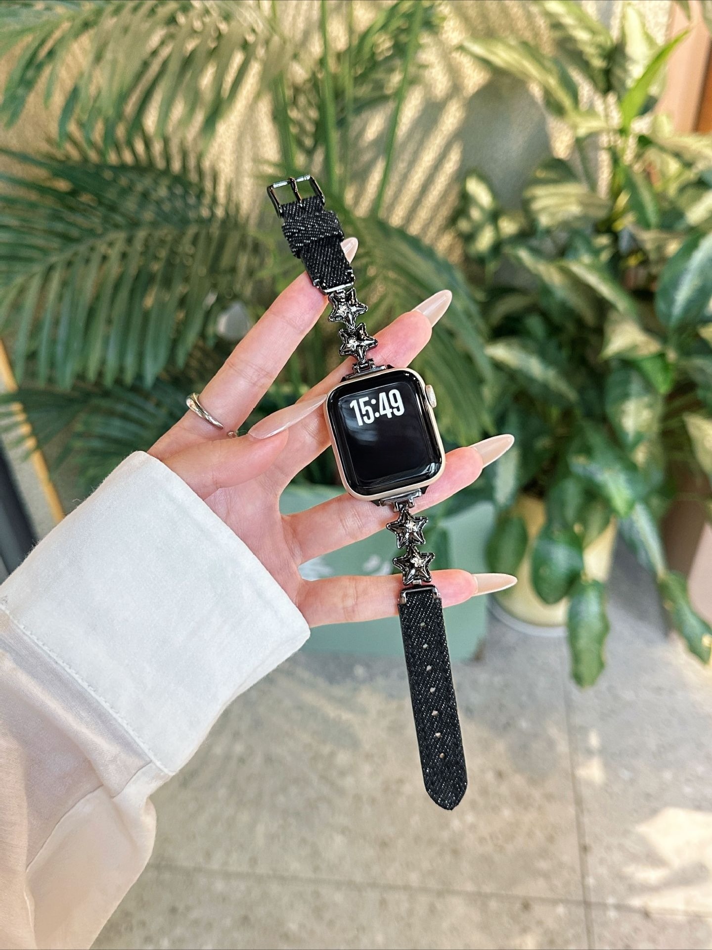 블링 스타 크리스탈 데님 팔찌 스트랩 삼성 워치 765 - Smartwatch Vintage Watches For Women 리뷰 및 가격