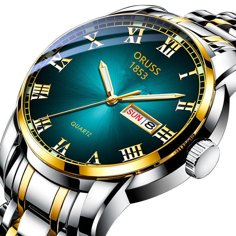 남성용 쿼츠 시계 빛나는 스테인레스 스틸 달력 시계 정 - Smartwatch Watches Gift For Boys 리뷰 및 가격