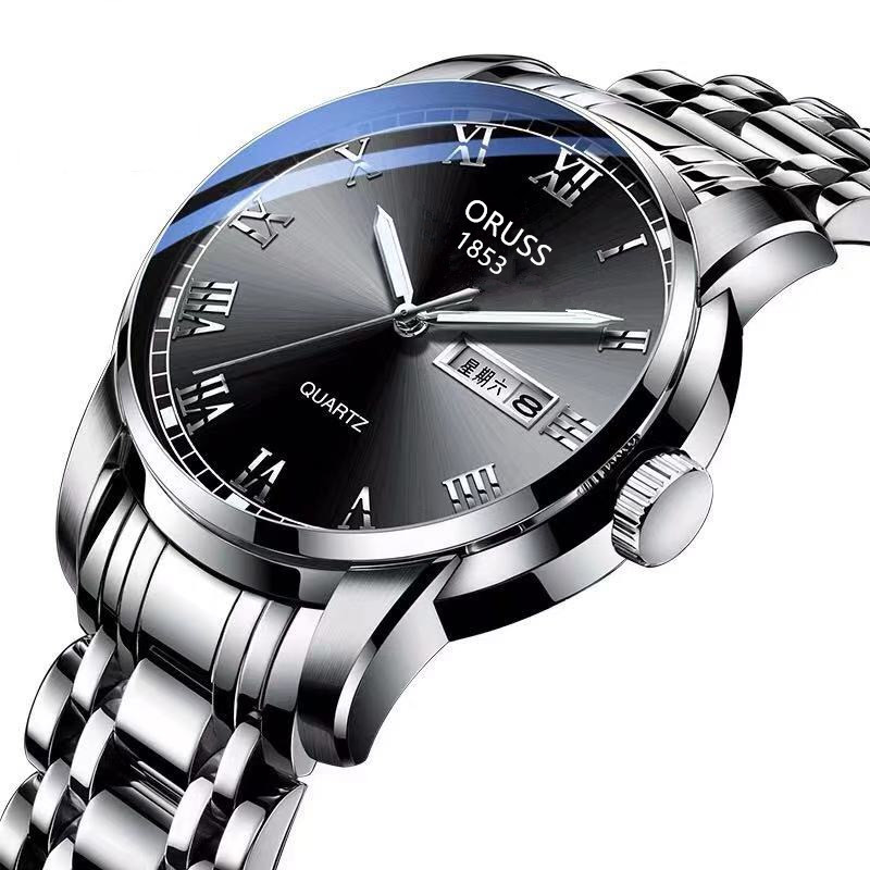 남성용 쿼츠 시계 빛나는 스테인레스 스틸 달력 시계 정 - Smartwatch Watches Gift For Boys 리뷰 및 가격