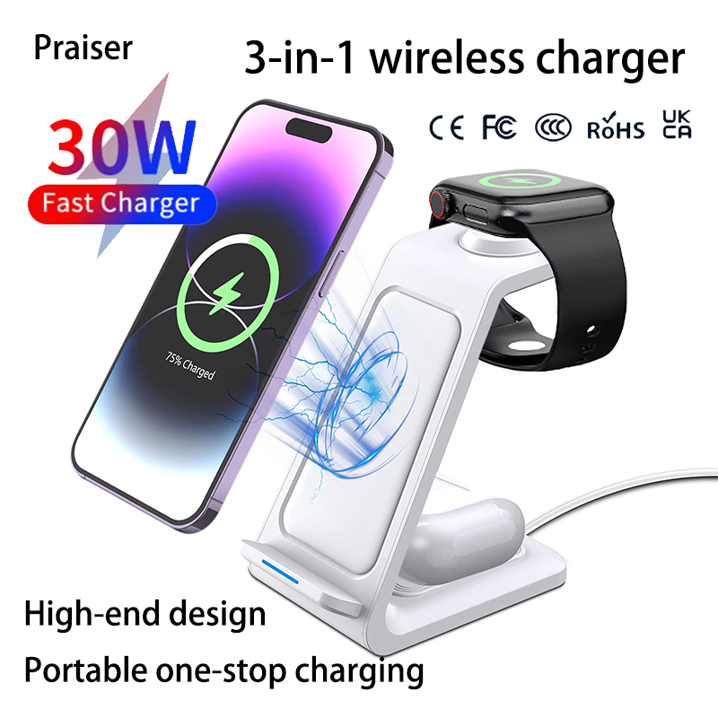 15W 3 in 1 무선 충전 스탠드 독 아이폰 삼성  - Watch 7 Smartwatch Iphone 리뷰 및 가격